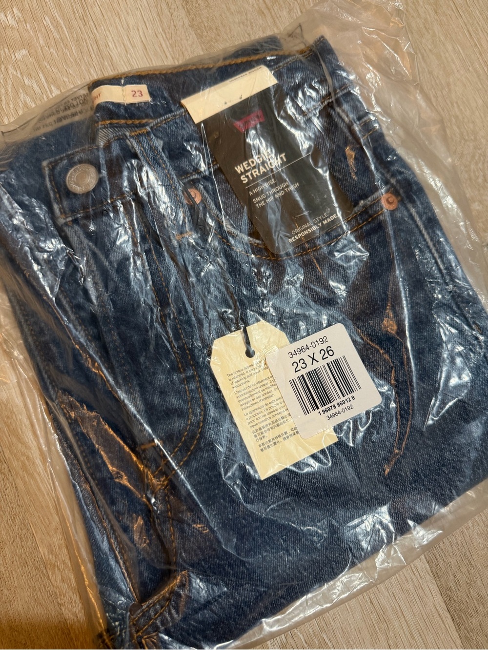 Levi's Wedgie Straight Ankle Jeans - Dark Blue Denim